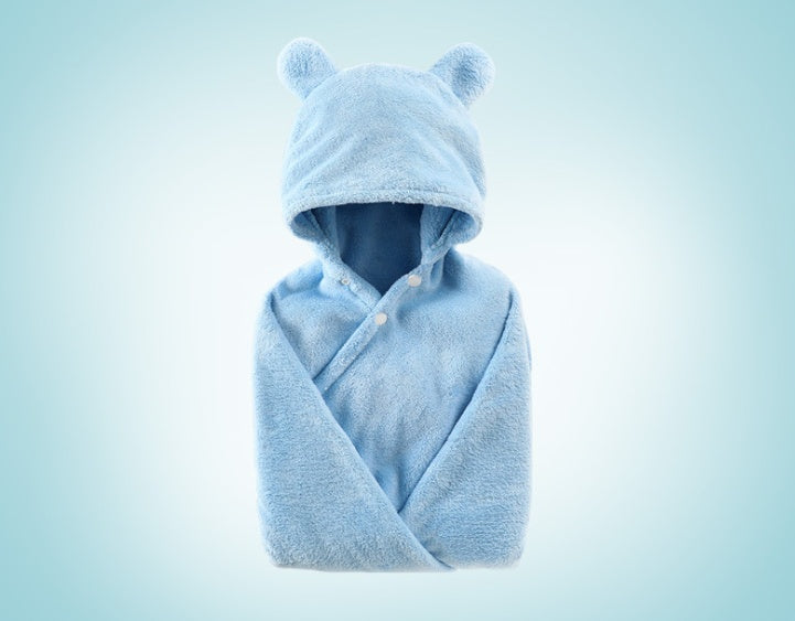 Cotton baby care hooded bath towel