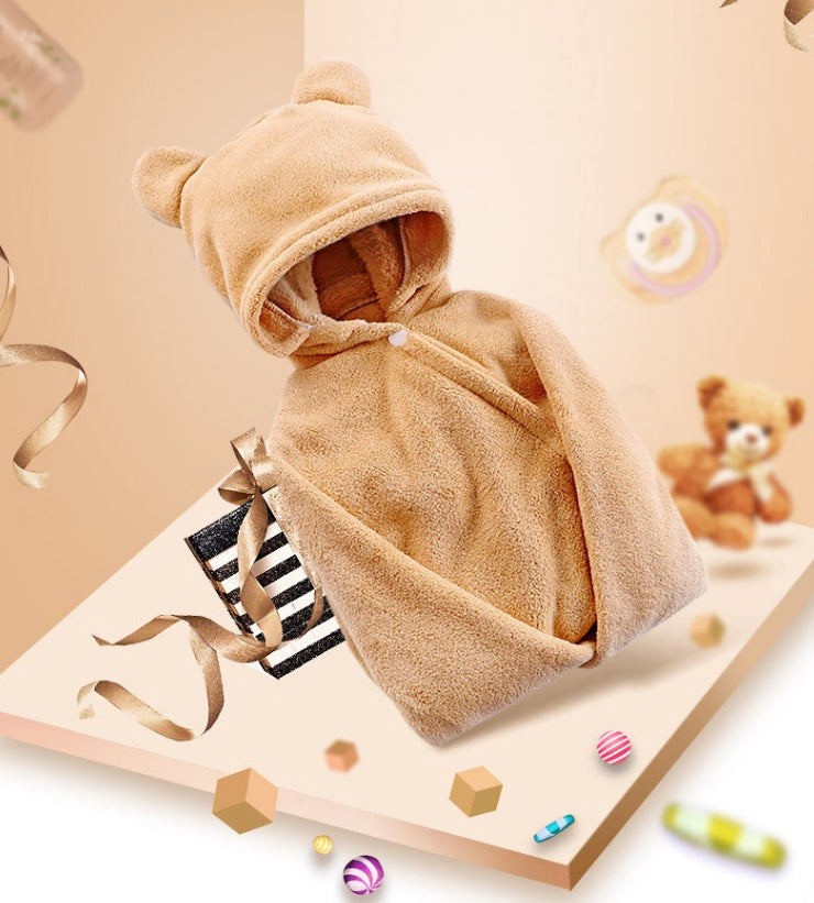 Cotton baby care hooded bath towel